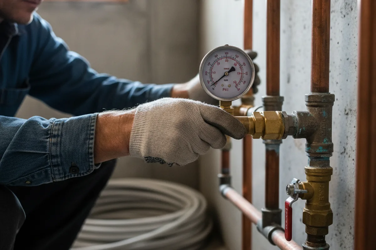 Pressure testing a repaired line during Water Line Repair in Kingsville